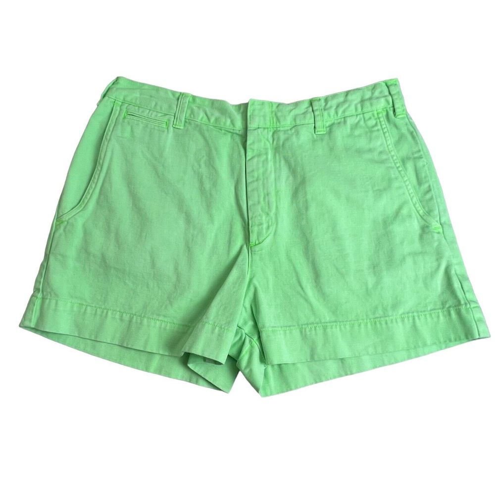 Polo Ralph Lauren Womens Neon Green Cotton High Rise 2.5" Shorts 10